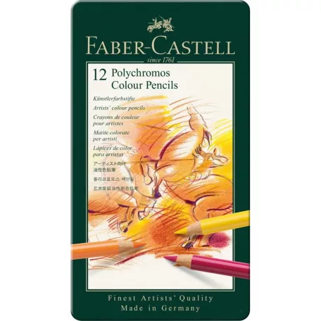 Faber-Castell Polychromos színes ceruza készlet / Fémdobozban - (12 db)