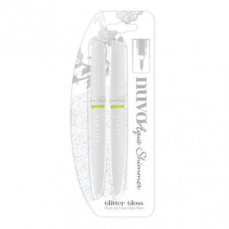 Csillám ecsettoll, Nuvo / Glitter Gloss - Aqua shimmer pen  (2 db)