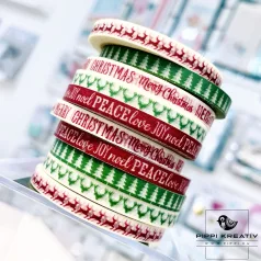   Karácsonyi dekortapasz 0.6 cm, Washi Tape / Christmas Gift (5 db)