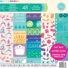   Craft Smith Working On My Fitness Scrapbook Papírkészlet 12" (30 cm) Paper Pad (48 lap)