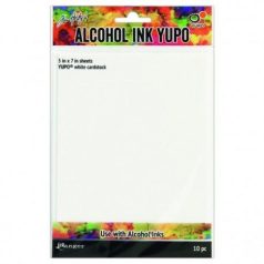   10 ív - Papír Alcohol Ink-hez 12x17cm, Tim Holtz® Alcohol Ink / Yupo White - Fehér (1 csomag)