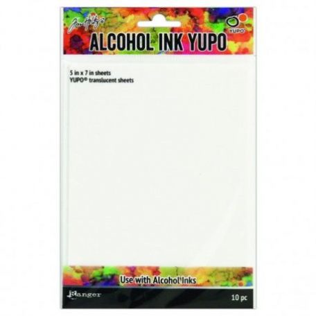 10 ív - Papír Alcohol Ink-hez 12x17cm, Tim Holtz® Alcohol Ink / Yupo translucent - Áttetsző (1 csomag)