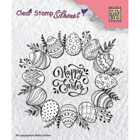 Szilikonbélyegző SIL027, Clear stamps / Happy Easter - Kellemes Húsvéti Ünnepeket (1 csomag)