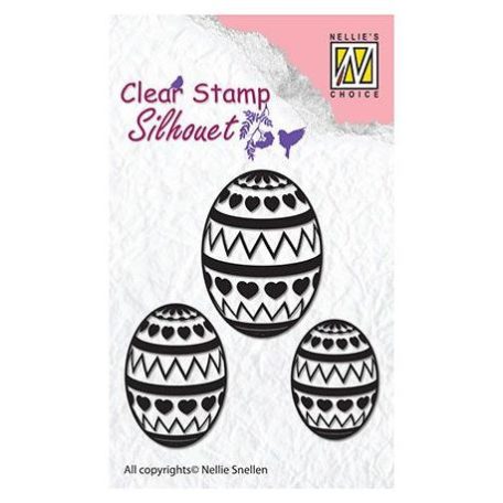 Szilikonbélyegző SIL028, Clear stamps / Easter Eggs - Húsvéti tojás (1 csomag)
