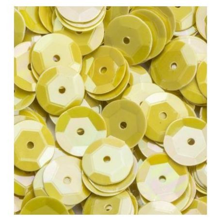 Flitter 6mm / 10gr, Sequins / AB Color, Yellow (1 csomag)