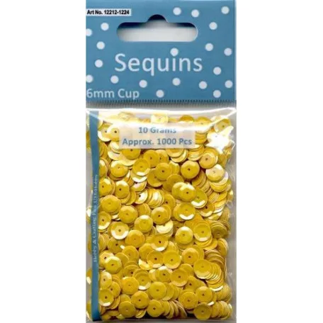 Sárga flitter 6mm - Yellow Sequins (10gr)