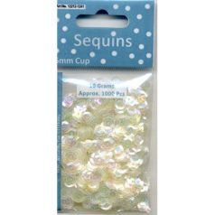 Flitter 6mm Transparent, AB White - Sequins (10gr)