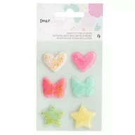   Díszítőelem , Stay Colorful / Resin Glitter Stickers - Dear Lizzy (6 db)