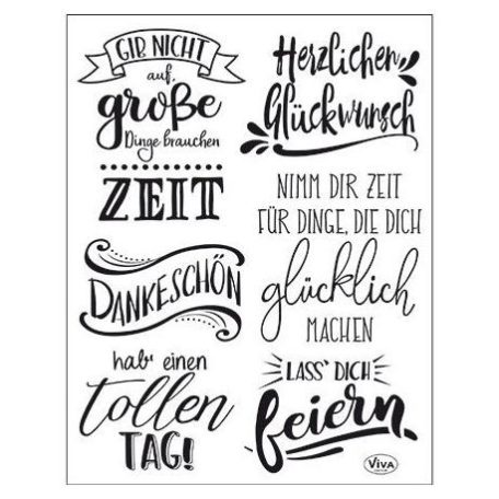 Szilikonbélyegző , Clear Stamps / Lettering Deutsch -  (1 csomag)