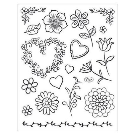 Szilikonbélyegző , Clear Stamps / Little Flowers - Virágok  (1 csomag)
