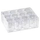 Tárolódoboz készlet - 12 db átlátszó tégellyel / Storage Boxes (12+1 db)