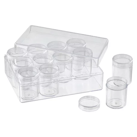 Tárolódoboz készlet - 12 db átlátszó tégellyel / Storage Boxes (12+1 db)