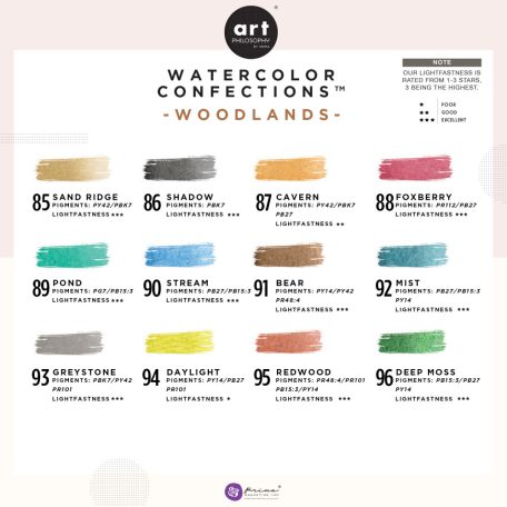 Art Philosophy akvarell festék készlet - Woodlands - Watercolor Confections (12 szín)