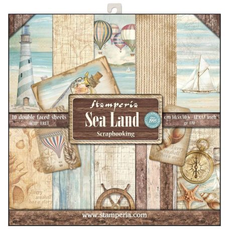 Stamperia Scrapbook papírkészlet 12" (30 cm) - Sea Land - Paper Pack (10 ív)