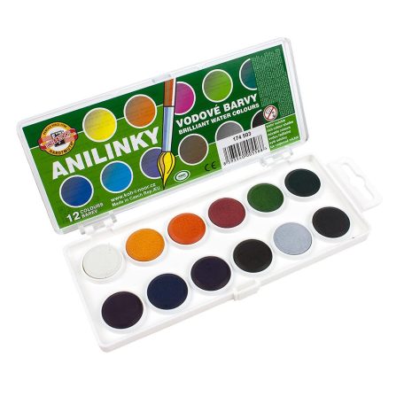 Koh-I-Noor Anilinky Akvarellfesték készlet - 12 db - Brilliant Water Colours (1 csomag)