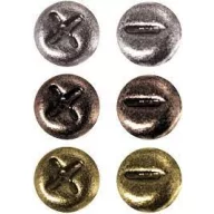   Díszítőelem - miltonkapocs, Idea-ology / Screw-Top Mini Fasteners - Antique Nickel, Brass & Copper (99 db)