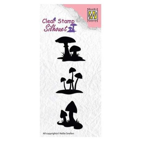 Szilikonbélyegző SIL034, Silhouet / Silhouette clear stamps Mushrooms -  (1 csomag)