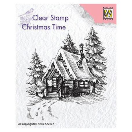 Szilikonbélyegző CT022, Clear Stamp / Snowy house-2 - Christmas Time (1 csomag)