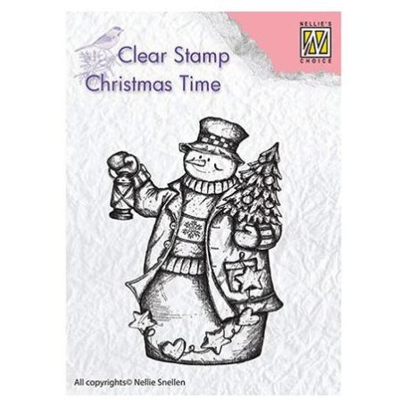 Szilikonbélyegző CT024, Clear Stamp / Snowman with lantern - Christmas Time (1 csomag)