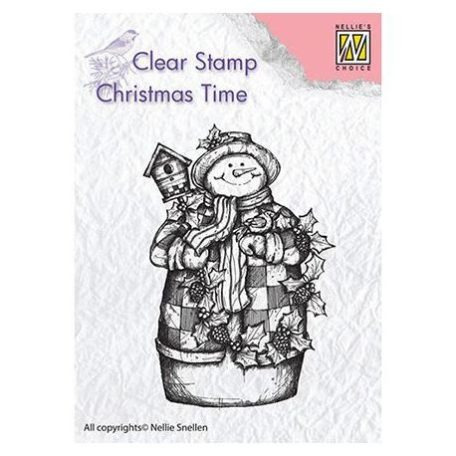 Szilikonbélyegző CT025, Clear Stamp / Snowman with birdhouse - Christmas Time (1 csomag)