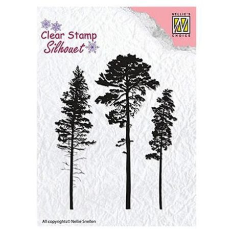 Szilikonbélyegző SIL037, Clear Stamp / 3 Pinetrees - Silhouette (1 csomag)