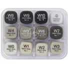 Grafikai filctoll készlet , Copic CLASSIC Marker / Gray Set WG - 12 color (12 db)