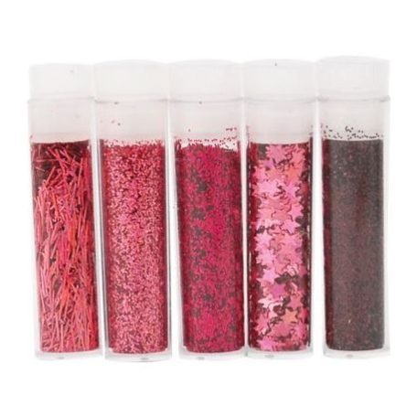 Csillámpor és Flitter készlet Cherry Glitter & Flitter Set (5 db)