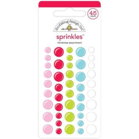 Díszítő pötty , Christmas Town / Sprinkles Adhesive Matte Enamel Dots -  (45 db)