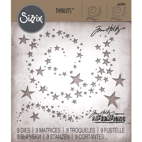 Vágósablon 663095, Thinlits / Swirling Stars - Tim Holtz (1 csomag)