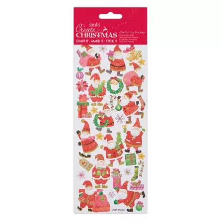 Matrica , Create Christmas / Balancing Santa / Télapó - Glitter Stickers (1 csomag)