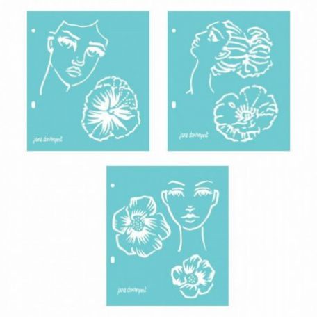 Stencil , Stencil / Flower Girl - Jane Davenport (1 csomag)