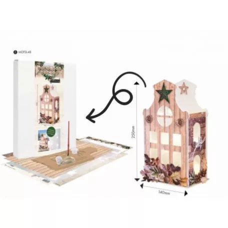 Kreatív készlet , MDF & Paper Set / Woodland Winter, Lantarn nr.48 (1 csomag)