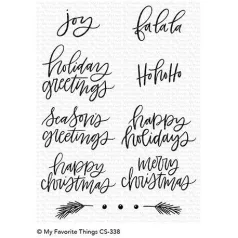   Szilikonbélyegző CS-338, Clear Stamps / Hand-Lettered Holiday Greetings -  (1 csomag)