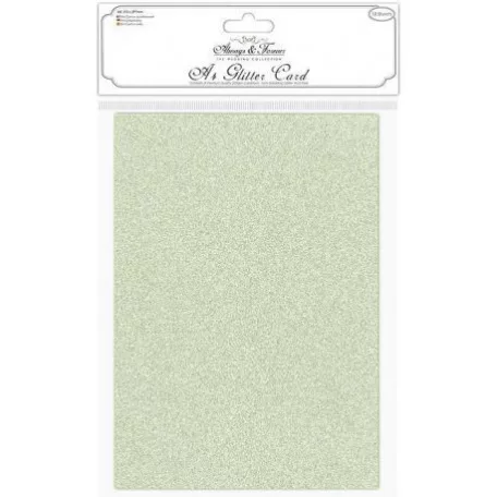 Csillámos papír A4, Craft Consortium Glitter Paper / Sage -  (1 ív)