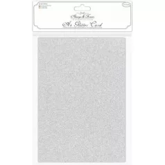   Csillámos papír A4, Craft Consortium Glitter Paper / Silver -  (1 ív)