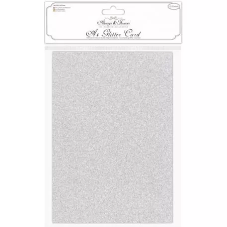 Csillámos papír A4, Craft Consortium Glitter Paper / Silver -  (1 ív)
