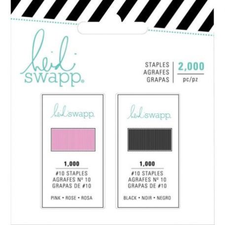 Tűzőkapocs , Heidi Swapp Memory Planne / Mini Stapler Refill - Color Fresh, Pink & Black (1 csomag)