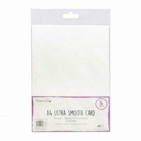 Papír bélyegzéshez A4, Dovecraft Paper / Premium Ultra Smooth Card A4 White -  (1 ív)