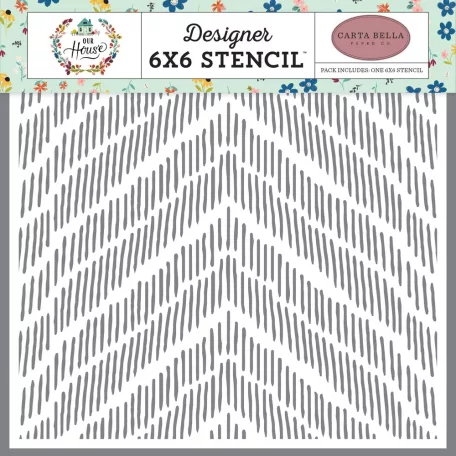 Stencil 6", Our House / Distressed Chevron (1 db)