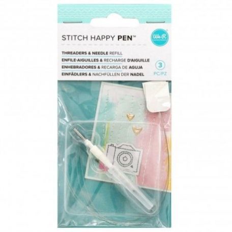 Csere tű és befűző tű, We R Memory Keepers Stitch happy pen / Threader & needle refil (3 db)