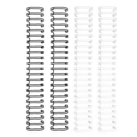 We R Makers Fém albumspirál 1" - 2,54 cm Fekete és Fehér / Black and White - Cinch Binding wires (4 db)