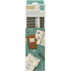   We R Makers Fém albumspirál 1" - 2,54 cm Fekete és Fehér / Black and White - Cinch Binding wires (4 db)