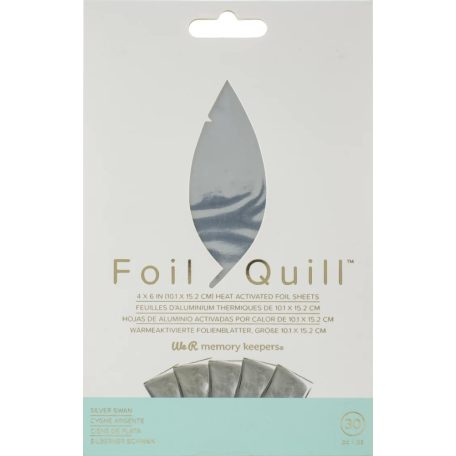 We R Makers Foil Quill Fólia lapok - 4"X6" (10x15cm) - Silver Swan - Foil Sheets (30 ív)