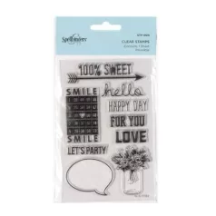   Szilikonbélyegző STP-009, Spellbinders Clear Stamps / 100% Sweet Sentiments  (1 csomag)