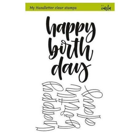 Szilikonbélyegző A6, CE Clear Stamps / Happy birth day (Eng)  - Handletter (1 csomag)