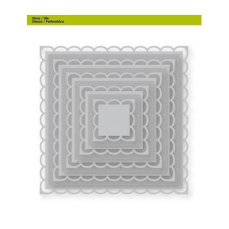 Vágósablon - keretek  CE Dies / Open squares scalop XL  (1 csomag)
