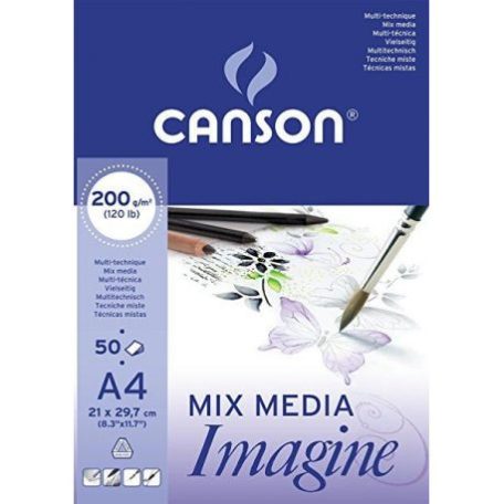 Rajztömb A4, Canson Mix Media Imagine / 200 g - Sima (50 lap)