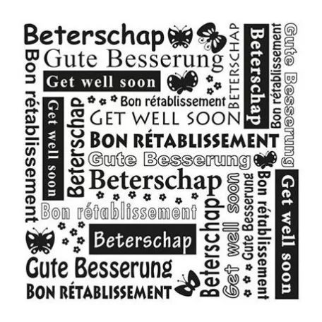 Domborító mappa MLTXT003, Text Embossing Folders / Get well soon -  (1 db)