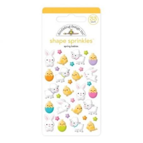 Pufi Matrica , Doodlebug Design Hoppy Easter / Spring Babies Shape Sprinkles  (1 csomag)