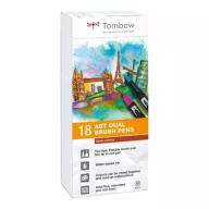   Ecsetfilc - Kéthegyű filctoll készlet , Tombow ABT Dual Brush Pen / Earth - Földszínek (18 db)